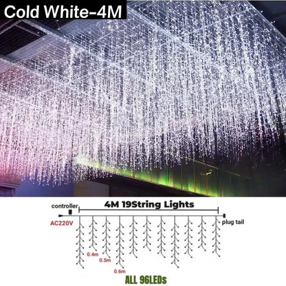 Festive golden led string lights outdoor garden decor