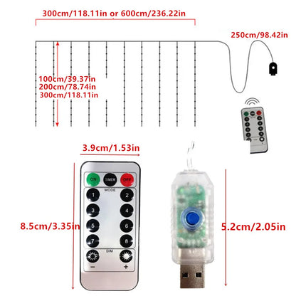DecorBites™ Festive USB Fairy Lights Curtain Set