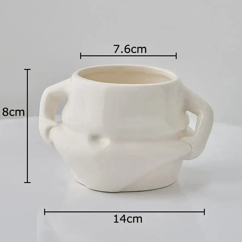 Festive white santa claus ceramic mug set dining room soup bowl