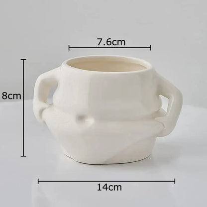 Festive white santa claus ceramic mug set dining room soup bowl