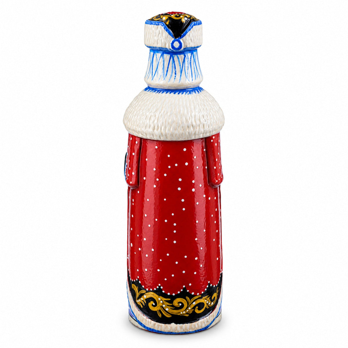 Hand Carved Ukrainian Santa with Cardinals Figurine 7.25 Inches