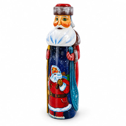 Hand Carved Ukrainian Santa with Lantern Solid Wooden Figurine 11 Inches
