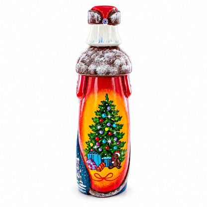 Hand Carved Ukrainian Santa with Lantern Solid Wooden Figurine 11 Inches