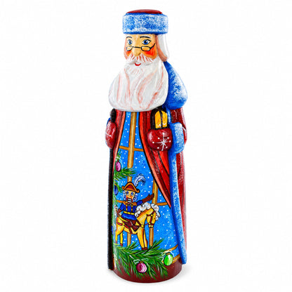 Ballerina & Nutcracker Hand Carved Solid Wooden Santa Figurine 11 Inches