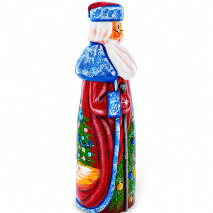 Ballerina & Nutcracker Hand Carved Solid Wooden Santa Figurine 11 Inches