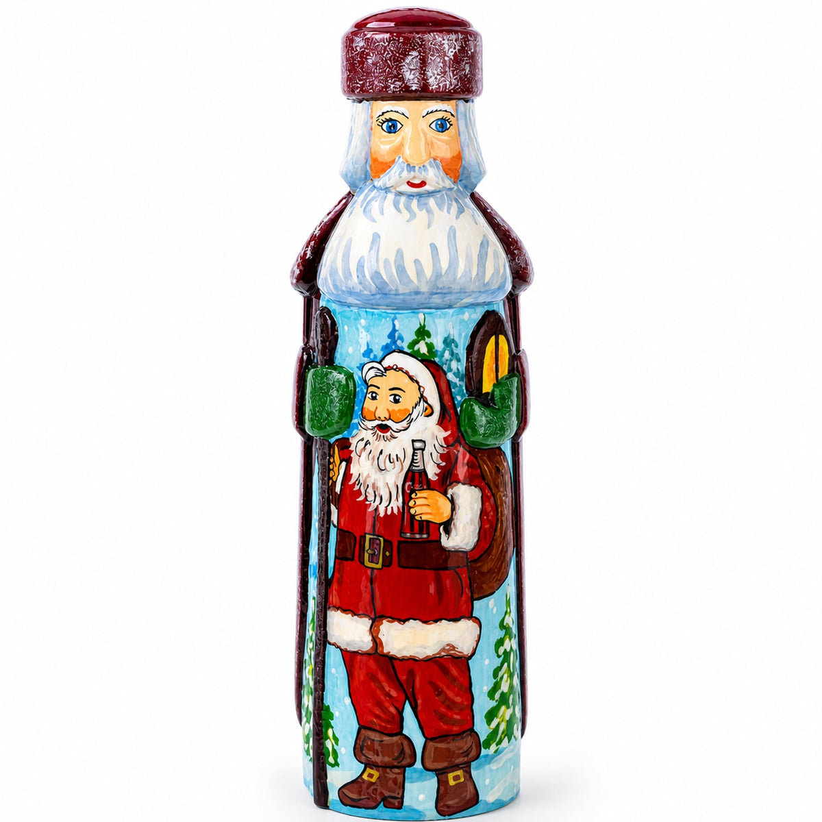 Hand Carved Wooden Santa 7.25 Inches
