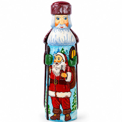 Hand Carved Wooden Santa 7.25 Inches