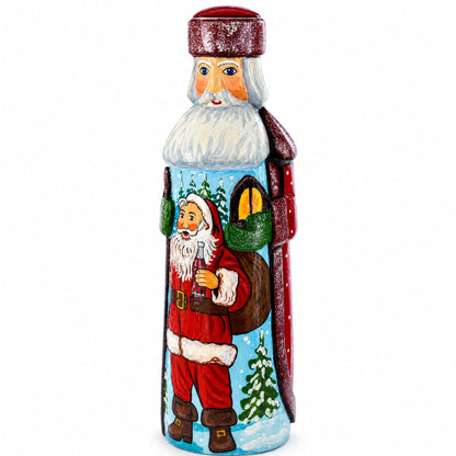 Hand Carved Wooden Santa 7.25 Inches