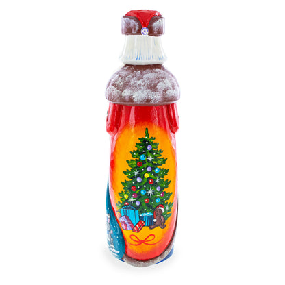 Hand Carved Ukrainian Santa with Lantern Solid Wooden Figurine 11 Inches