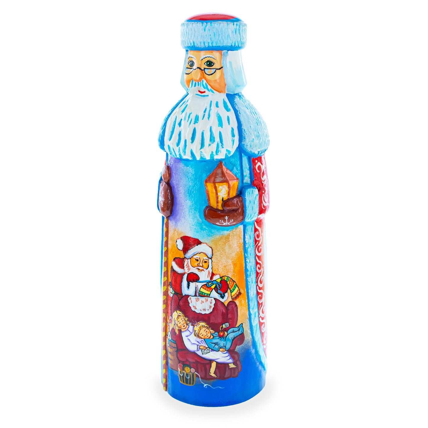 Christmas Eve Hand Carved Solid Wooden Santa Figurine 11 Inches