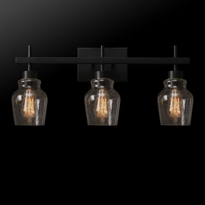 Bunbury 5-Piece "All-in-One" Bathroom Set, Matte Black, 3-Light Vanity Light Combo