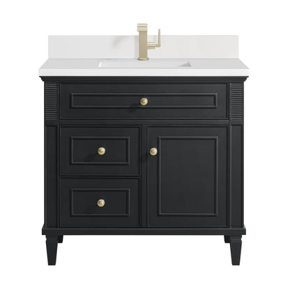 James Martin Lorelai 36" Single Bathroom Vanity, Black Onyx