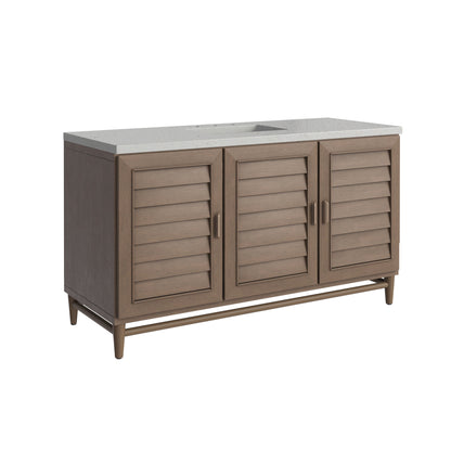 James Martin Portland 60" Single Bathroom Vanity, Whitewashed Walnut