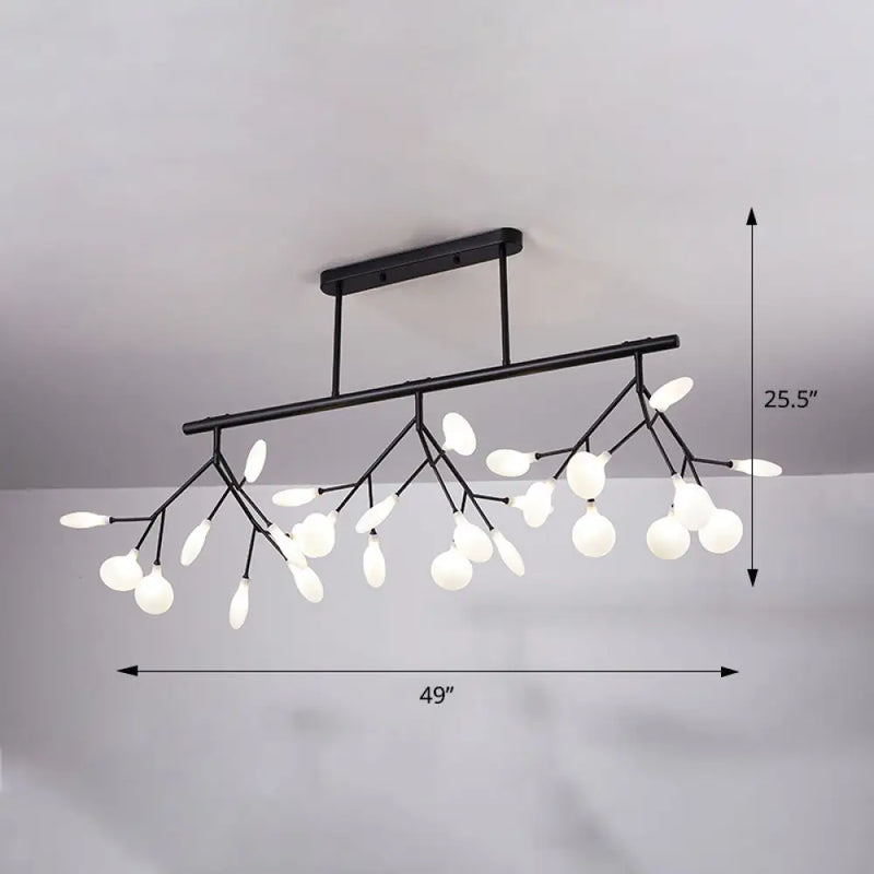 DecorBites™ Firefly Island Pendant Light: Elegant Minimalistic Acrylic Lamp for Restaurants (27-Head Suspension)