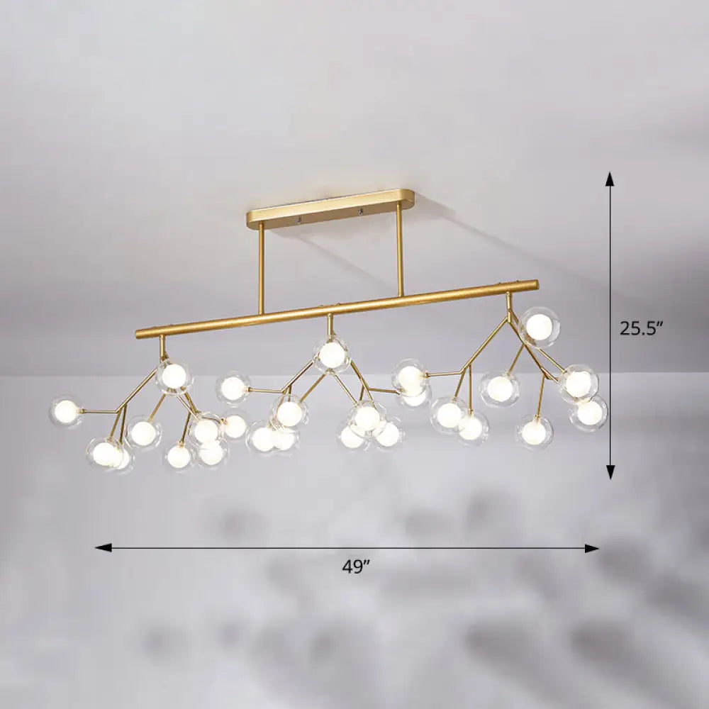 DecorBites™ Firefly Island Pendant Light: Elegant Minimalistic Acrylic Lamp for Restaurants (27-Head Suspension)