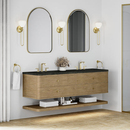 James Martin Allamari 72" Floating Double Bathroom Vanity, Dune Mist