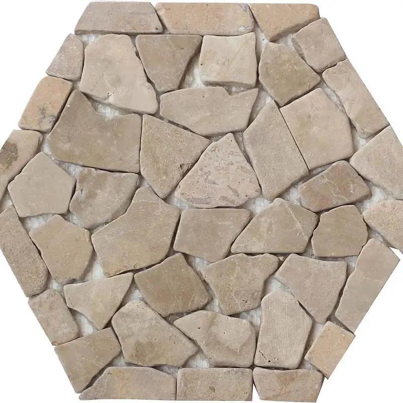Flat Capucino Natural Pebble Mosaics 9 7/8x11 7/8