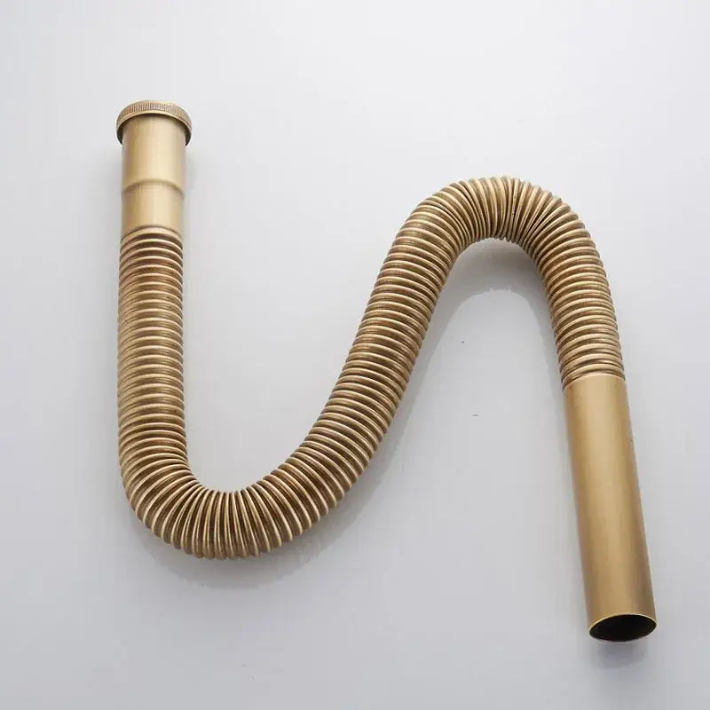 Flexible chrome brass siphon sink drain pipe kitchen water tube