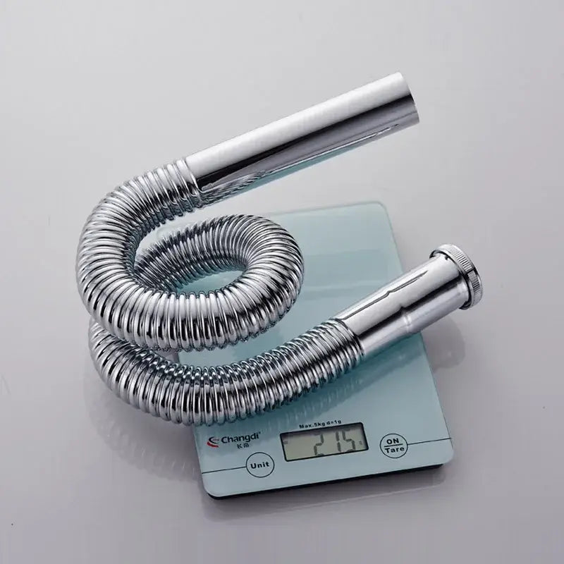 Flexible chrome brass siphon sink drain pipe kitchen water tube