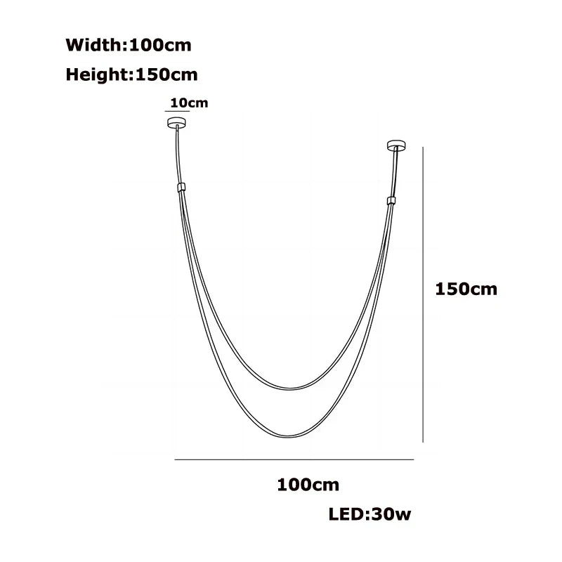 DecorBites™ Flexible Leather Belt LED Chandelier Light