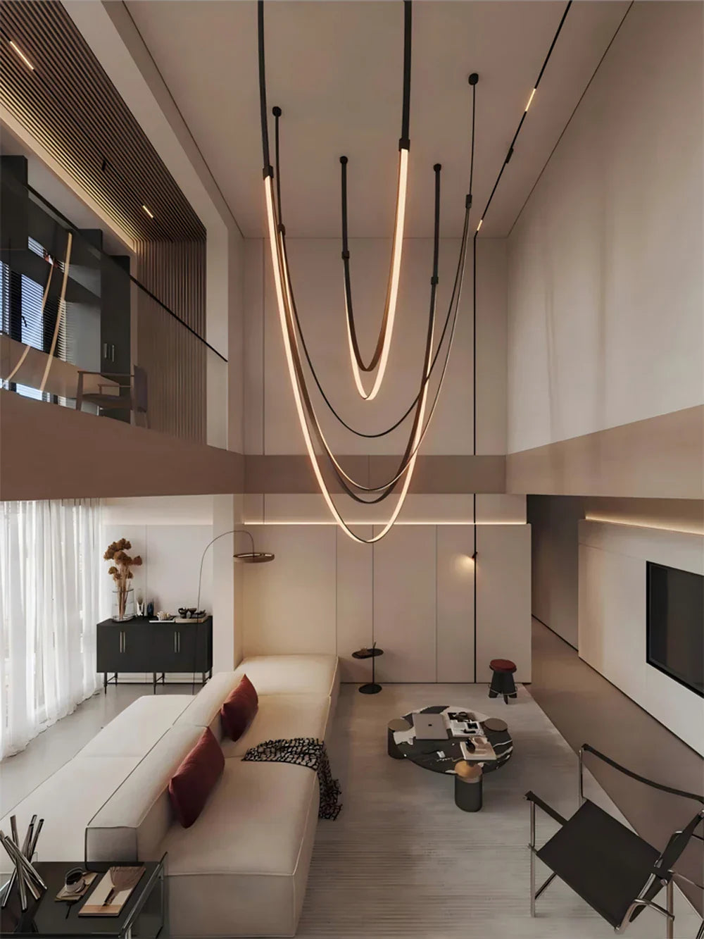 DecorBites™ Flexible Leather Belt LED Chandelier Light for Living Room