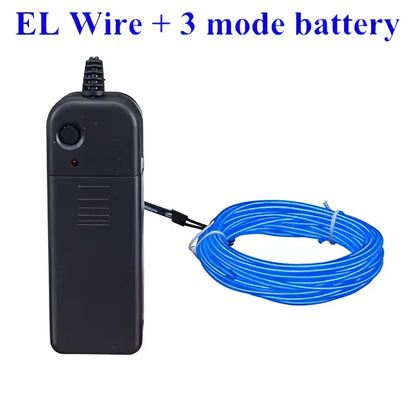 Flexible neon light el wire set for car and bedroom decor