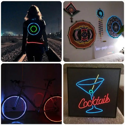 Flexible neon light el wire set for car and bedroom decor