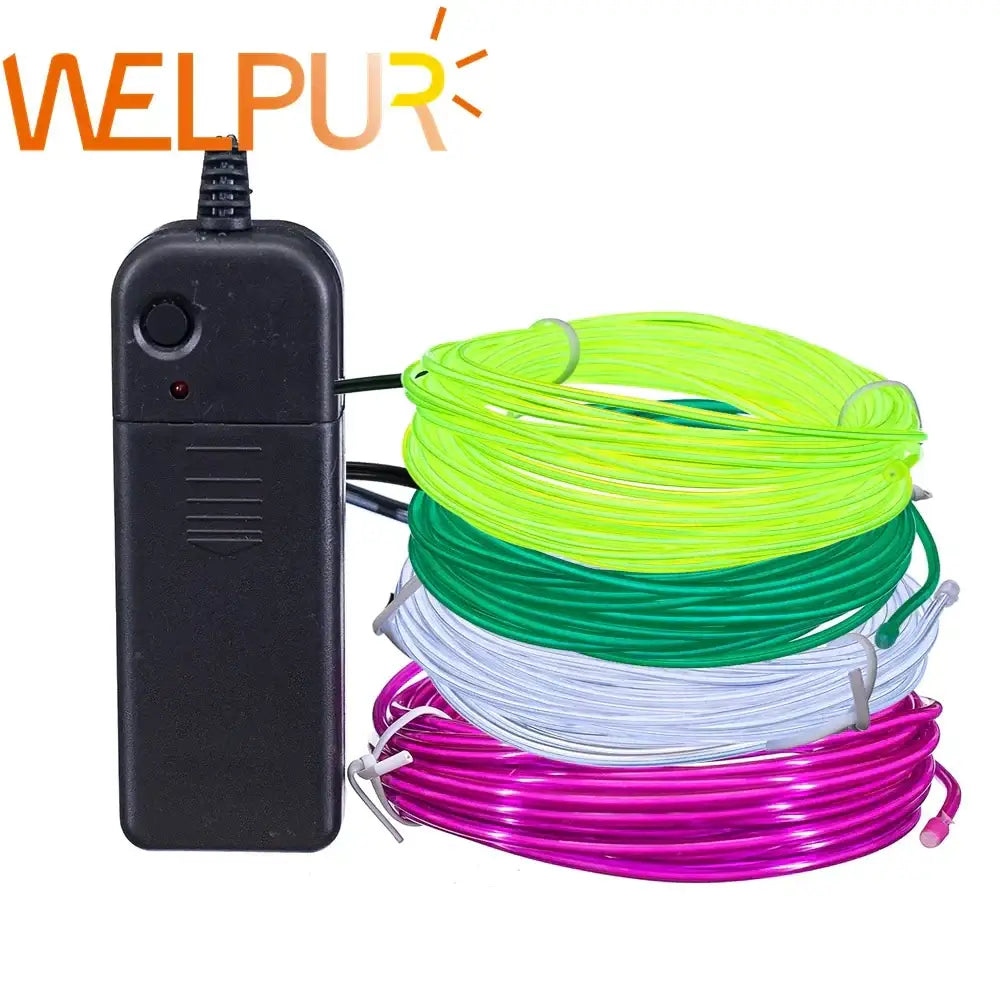 Flexible neon light el wire set for car and bedroom decor