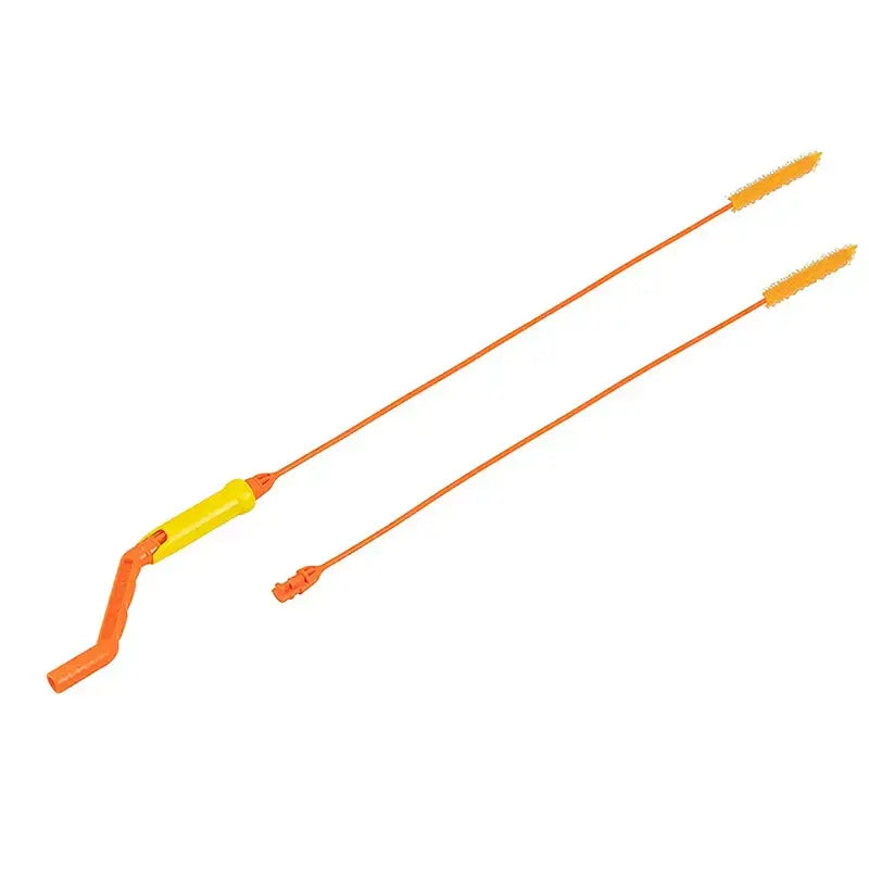 Flexible orange & yellow drain cleaner brush kitchen hair remover