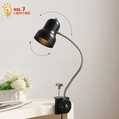 Flexible red & black adjustable led desk lamp bedroom reading light