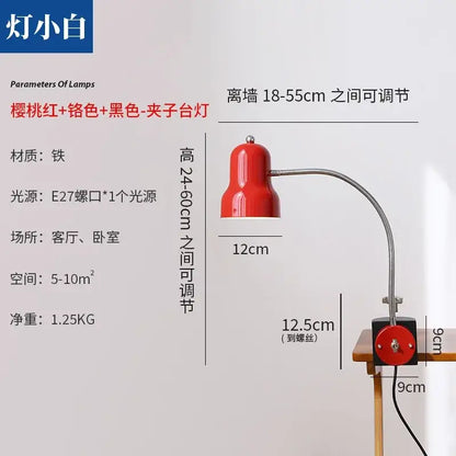 Flexible red & black adjustable led desk lamp bedroom reading light