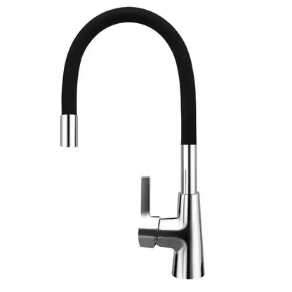 Flexible red silica gel nose kitchen faucet with chrome handle