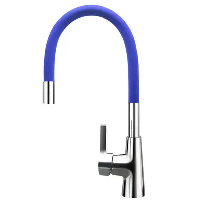 Flexible red silica gel nose kitchen faucet with chrome handle
