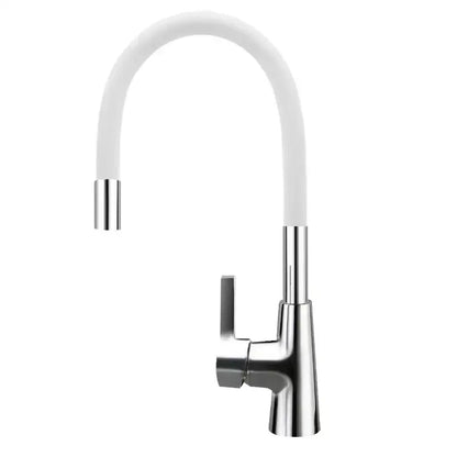 Flexible red silica gel nose kitchen faucet with chrome handle