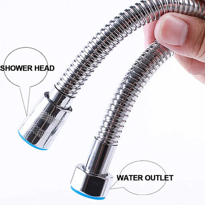 Flexible silver stainless steel shower hose bathroom accessory