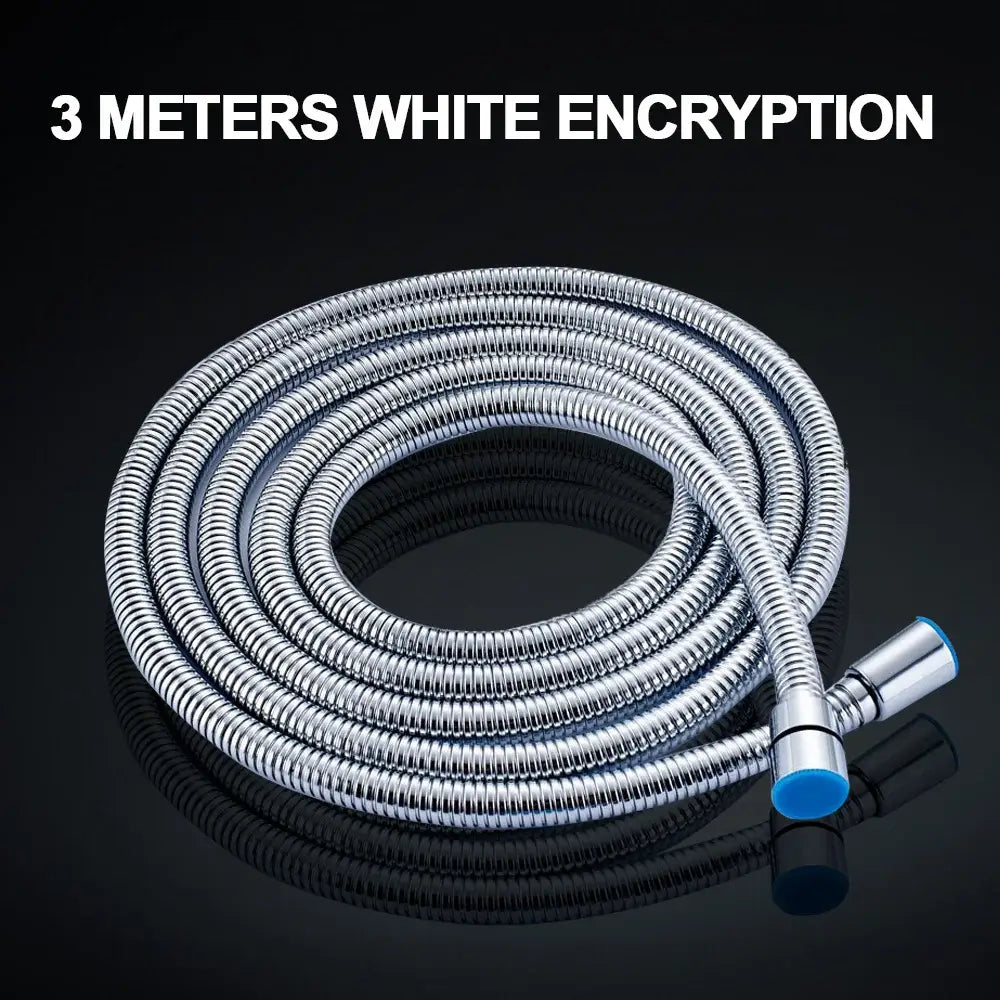 Flexible silver stainless steel shower hose bathroom accessory