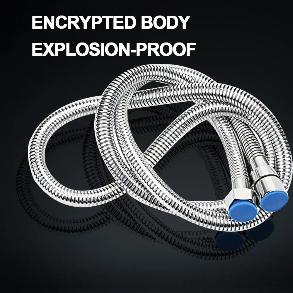 Flexible silver stainless steel shower hose bathroom accessory