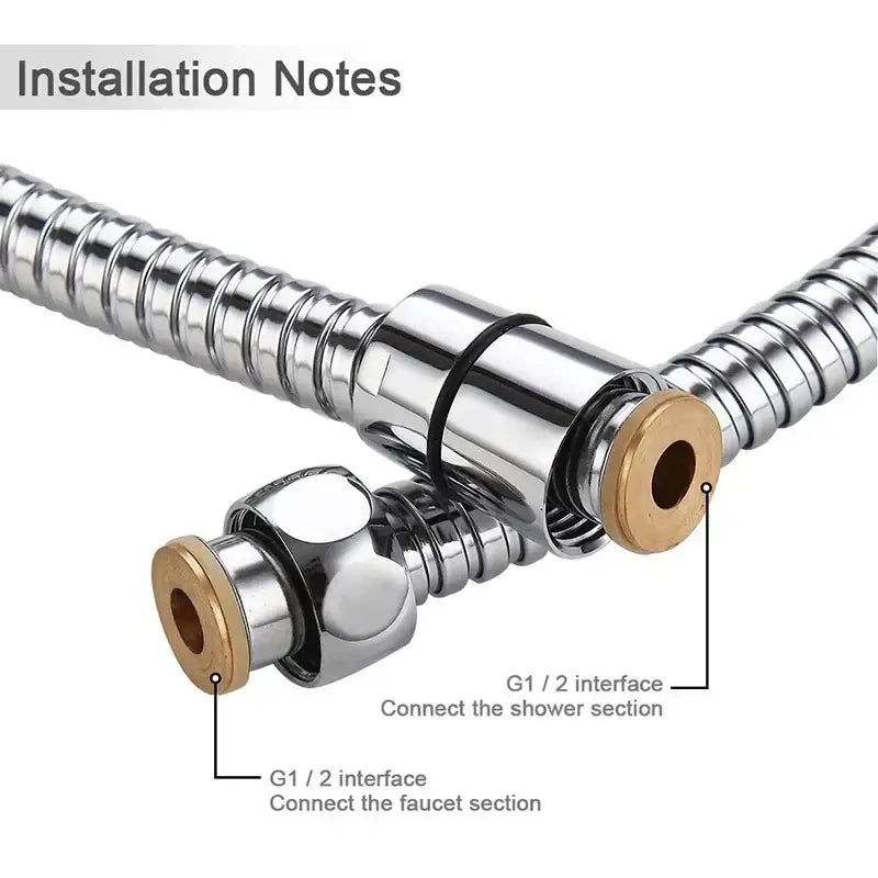 Flexible silver stainless steel shower hose bathroom accessory