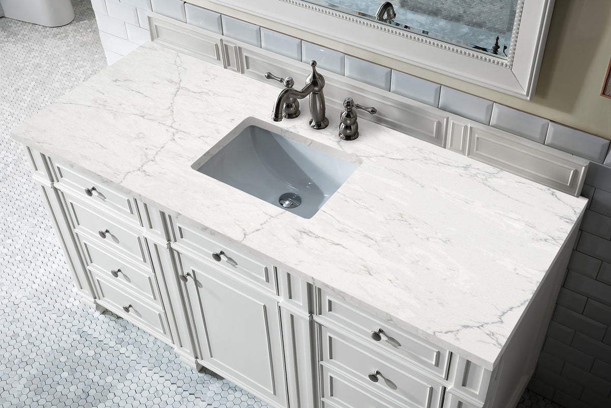 James Martin Bristol 60" Single Bathroom Vanity, Bright White
