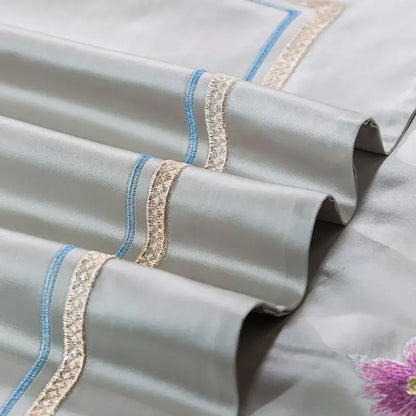 Floral 200s embroidered egyptian cotton bedding set bedroom