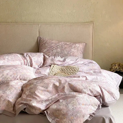 Floral beige egyptian cotton bedding set bedroom muse land print