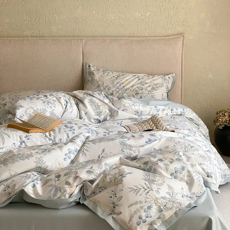Floral beige egyptian cotton bedding set bedroom muse land print