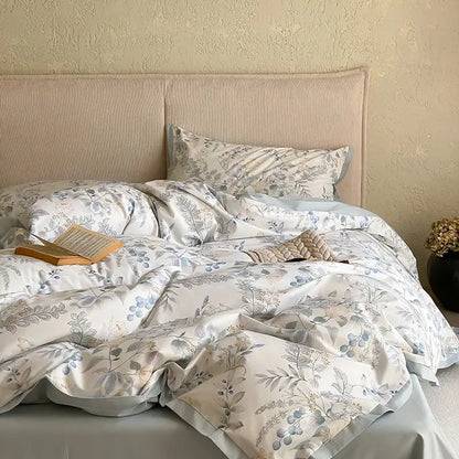 Floral beige egyptian cotton bedding set bedroom muse land print