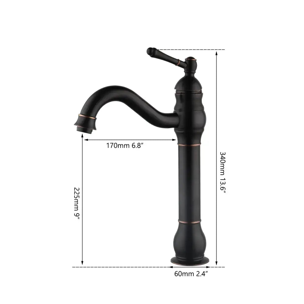 Floral black ceramics sink and brass faucet bathroom basin set