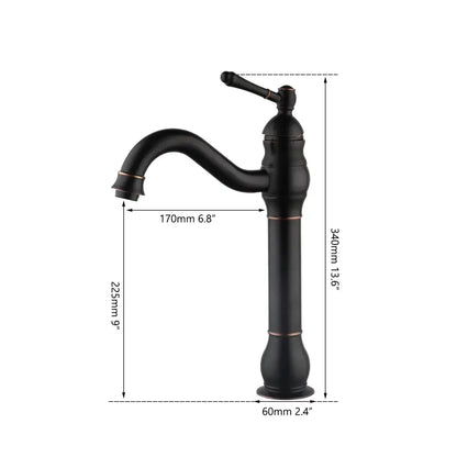 Floral black ceramics sink and brass faucet bathroom basin set