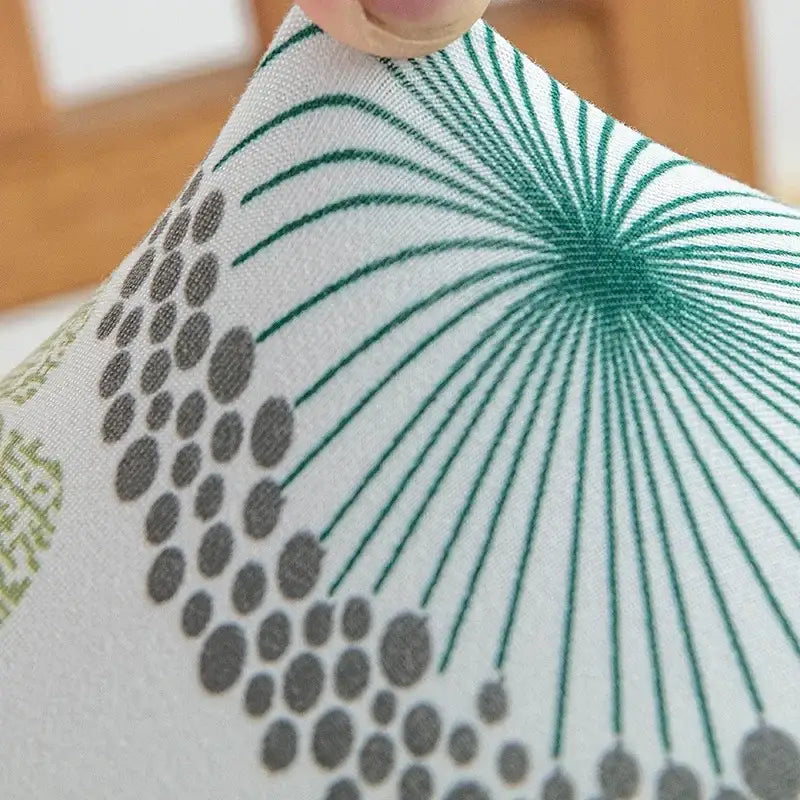 Floral blue and green elastic print chair cover dining room