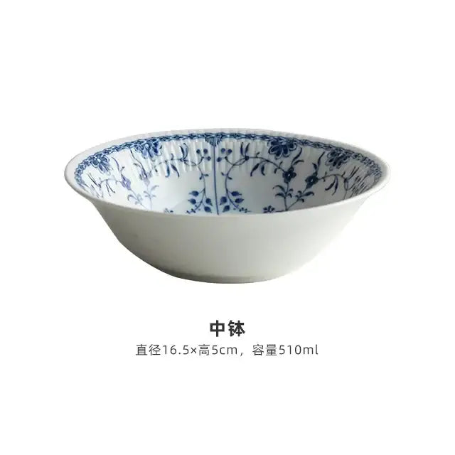Floral blue & white ceramic dining set for dining room