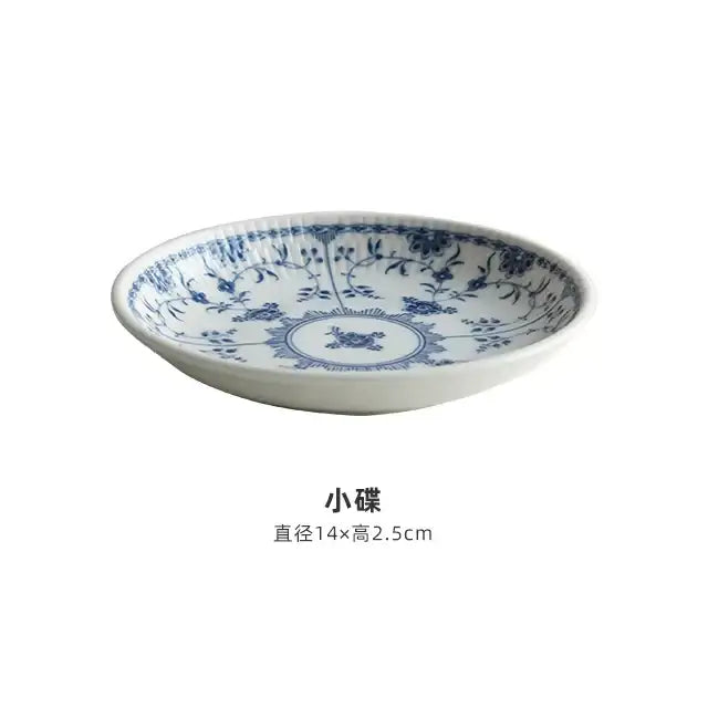 Floral blue & white ceramic dining set for dining room