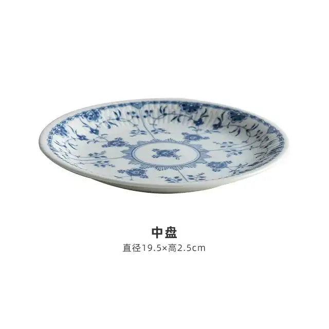 Floral blue & white ceramic dining set for dining room