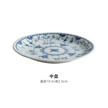 Floral blue & white ceramic dining set for dining room